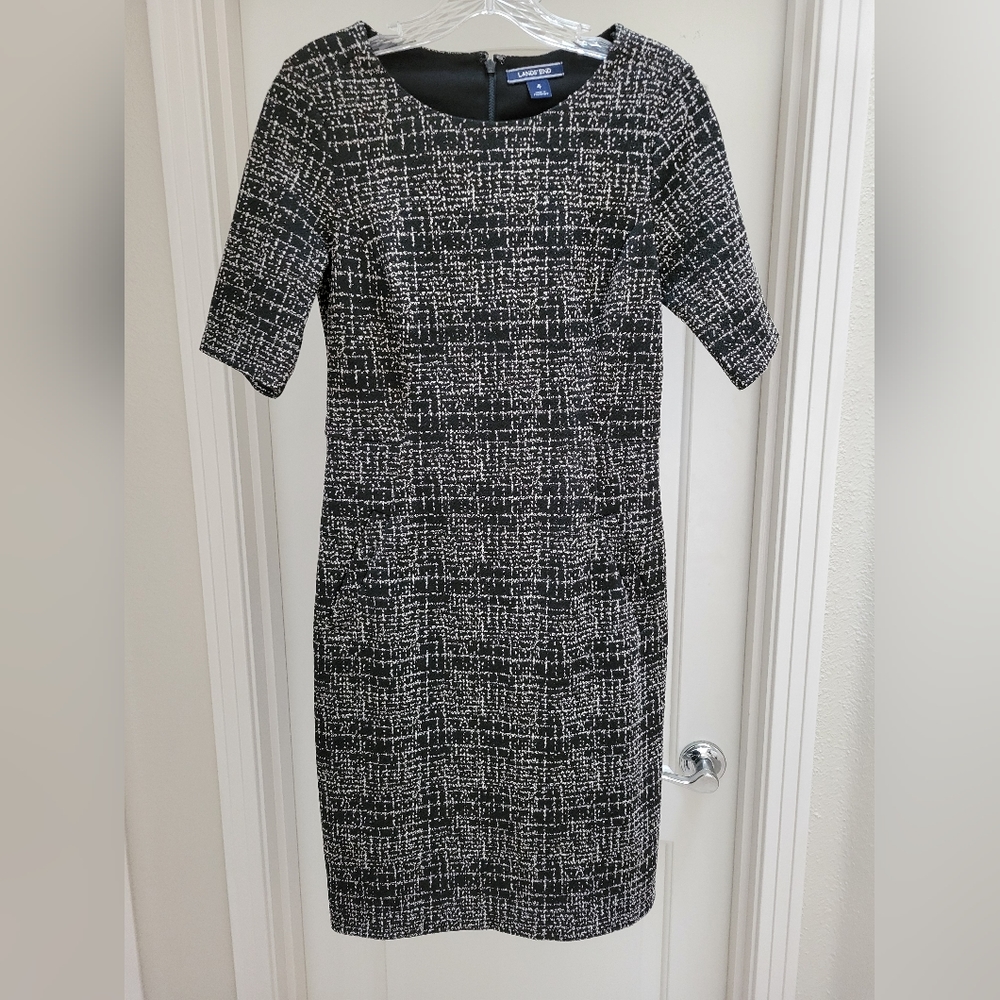 Lands' End Half Sleeve Midi Sheath Dress - Size 4